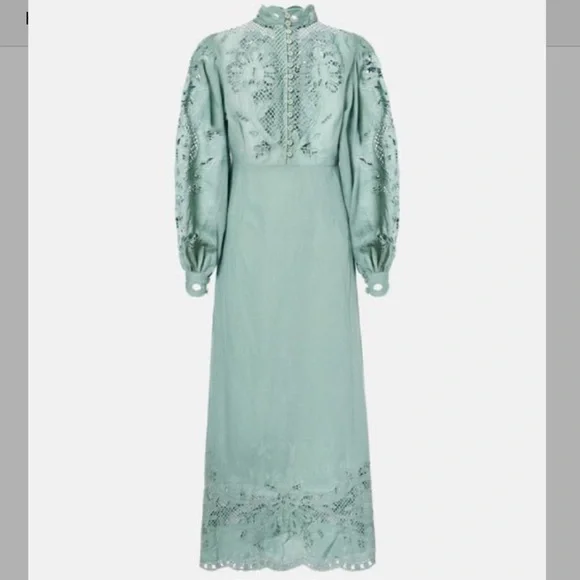 FARM Rio | Dresses | Farm Rio Broderie Linen And Cotton Midi Dress Green |  Poshmark